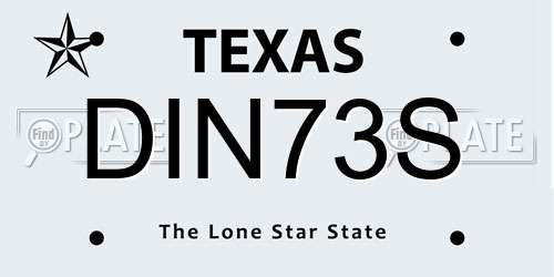 DIN73S Texas License Plate
