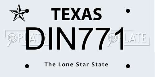 DIN771 Texas License Plate