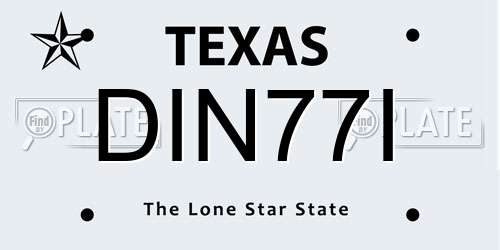 DIN77I Texas License Plate