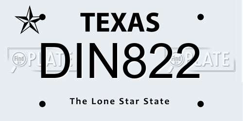 DIN822 Texas License Plate