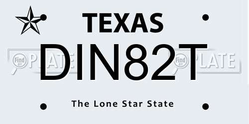 DIN82T Texas License Plate