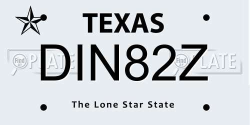 DIN82Z Texas License Plate