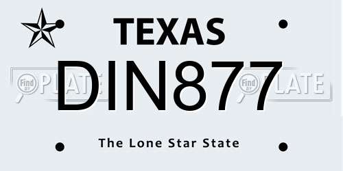 DIN877 Texas License Plate