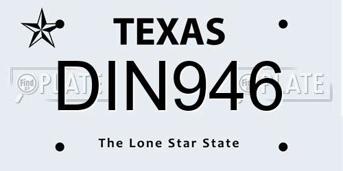 DIN946 Texas License Plate