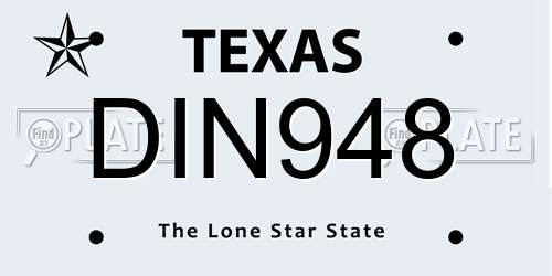 DIN948 Texas License Plate