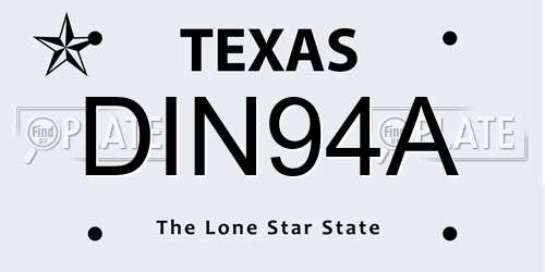 DIN94A Texas License Plate