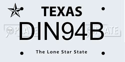 DIN94B Texas License Plate