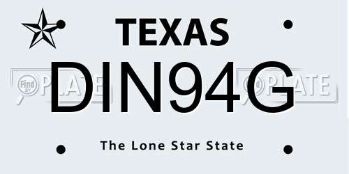 DIN94G Texas License Plate