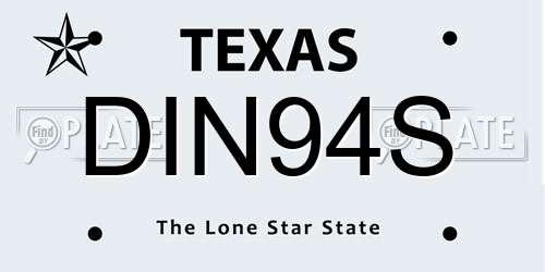 DIN94S Texas License Plate