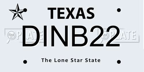 DINB22 Texas License Plate