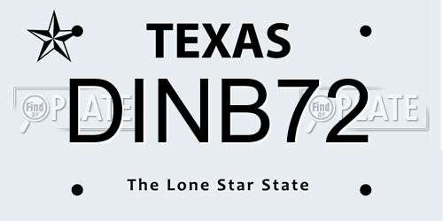 DINB72 Texas License Plate