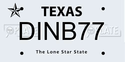 DINB77 Texas License Plate