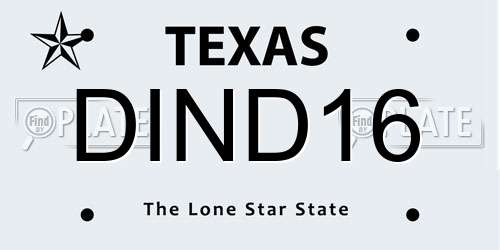 DIND16 Texas License Plate