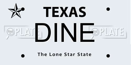 DINE Texas License Plate