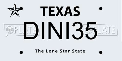DINI35 Texas License Plate