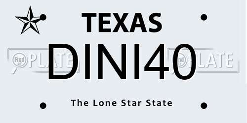 DINI40 Texas License Plate