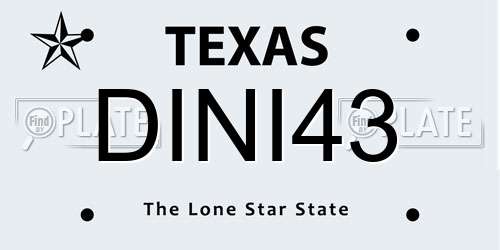 DINI43 Texas License Plate