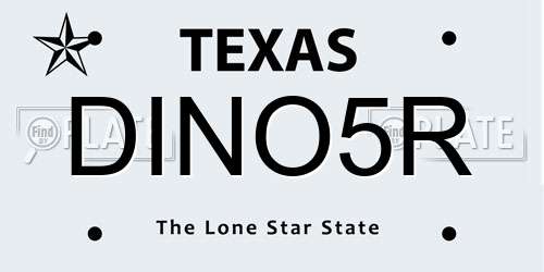 DINO5R Texas License Plate