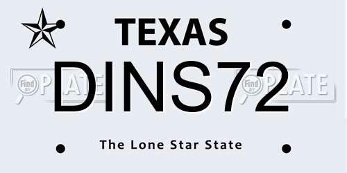 DINS72 Texas License Plate