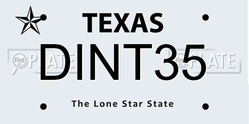 DINT35 Texas License Plate
