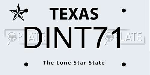 DINT71 Texas License Plate