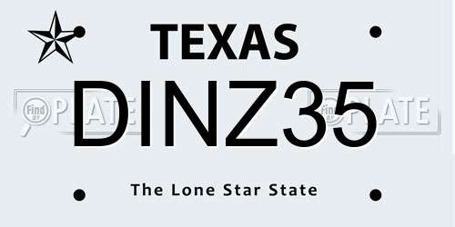 DINZ35 Texas License Plate