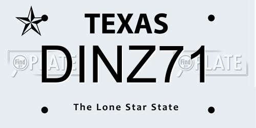 DINZ71 Texas License Plate