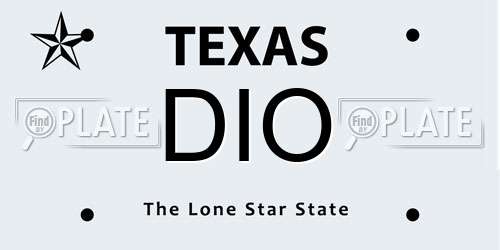 DIO Texas License Plate