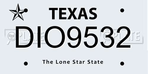 DIO9532 Texas License Plate