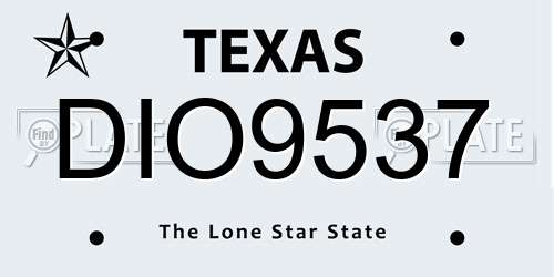 DIO9537 Texas License Plate