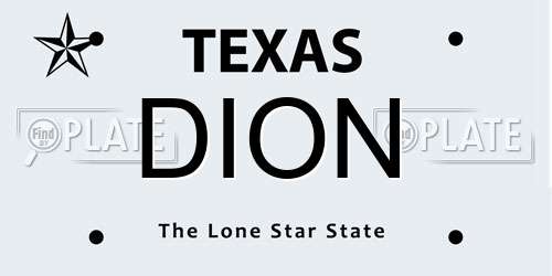 DION Texas License Plate