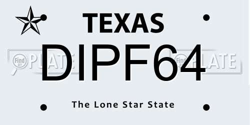 DIPF64 Texas License Plate