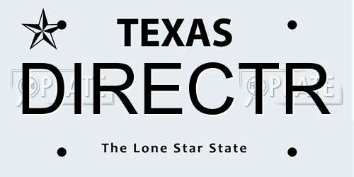 DIRECTR Texas License Plate