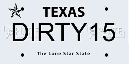 DIRTY15 Texas License Plate