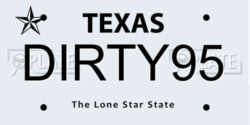DIRTY95 Texas License Plate