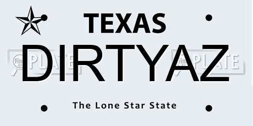 DIRTYAZ Texas License Plate