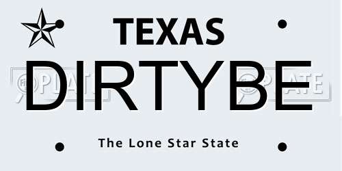 DIRTYBE Texas License Plate