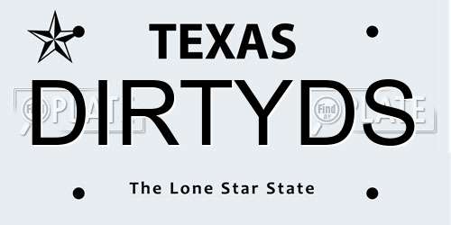 DIRTYDS Texas License Plate