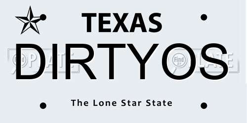 DIRTYOS Texas License Plate