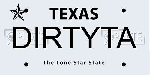 DIRTYTA Texas License Plate