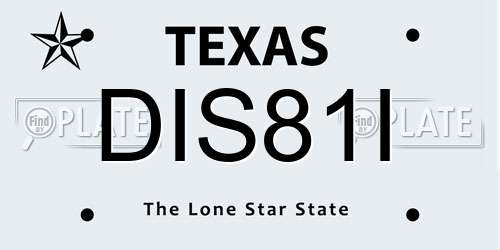 DIS81I Texas License Plate