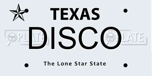 DISCO Texas License Plate