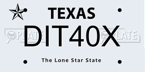 DIT40X Texas License Plate