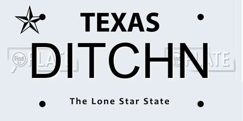 DITCHN Texas License Plate