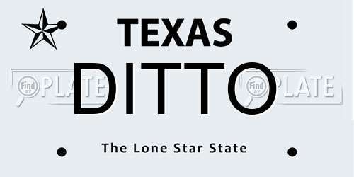 DITTO Texas License Plate