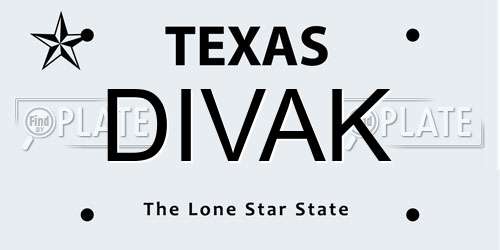 DIVAK Texas License Plate