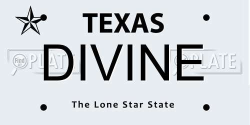 DIVINE Texas License Plate