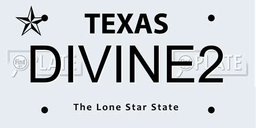 DIVINE2 Texas License Plate