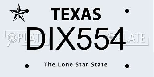DIX554 Texas License Plate