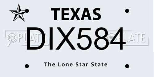 DIX584 Texas License Plate